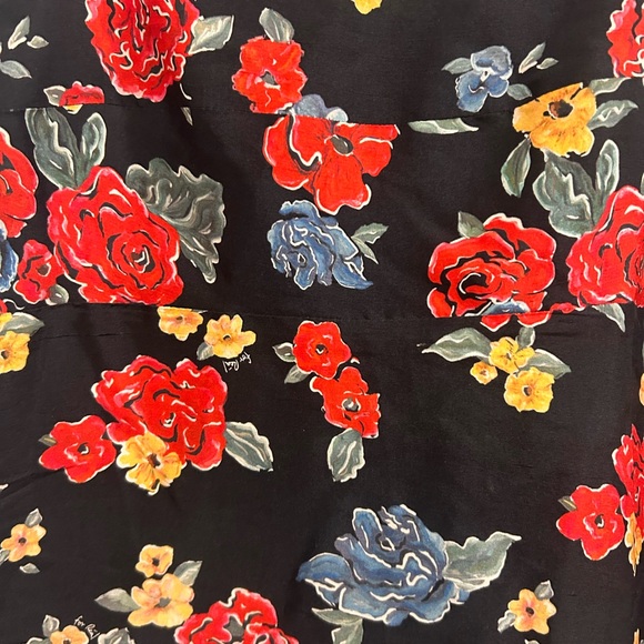 Réalisation Par Silk Mini Dress XS | Black Red Floral Rose Print - Picture 2 of 9